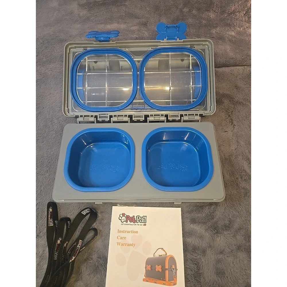 NEW My Pet Pail Travel Dog Bowl Blue Storage Water Bottles‎ Leash Collar & Bags